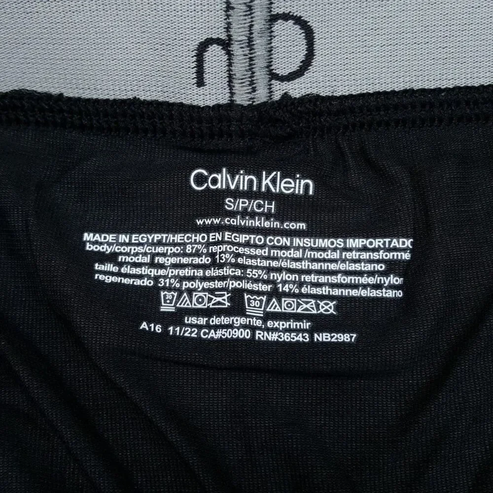 CALVIN KLEIN Boxer Brief Mens Small Solid Black Ultra Soft Modern Modal